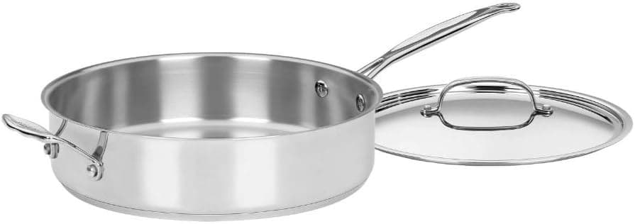 Cuisinart 733-30H Chef's Classic 5.5 Quart Sauté Pan with Cover, Stainless Steel, Helper Handle