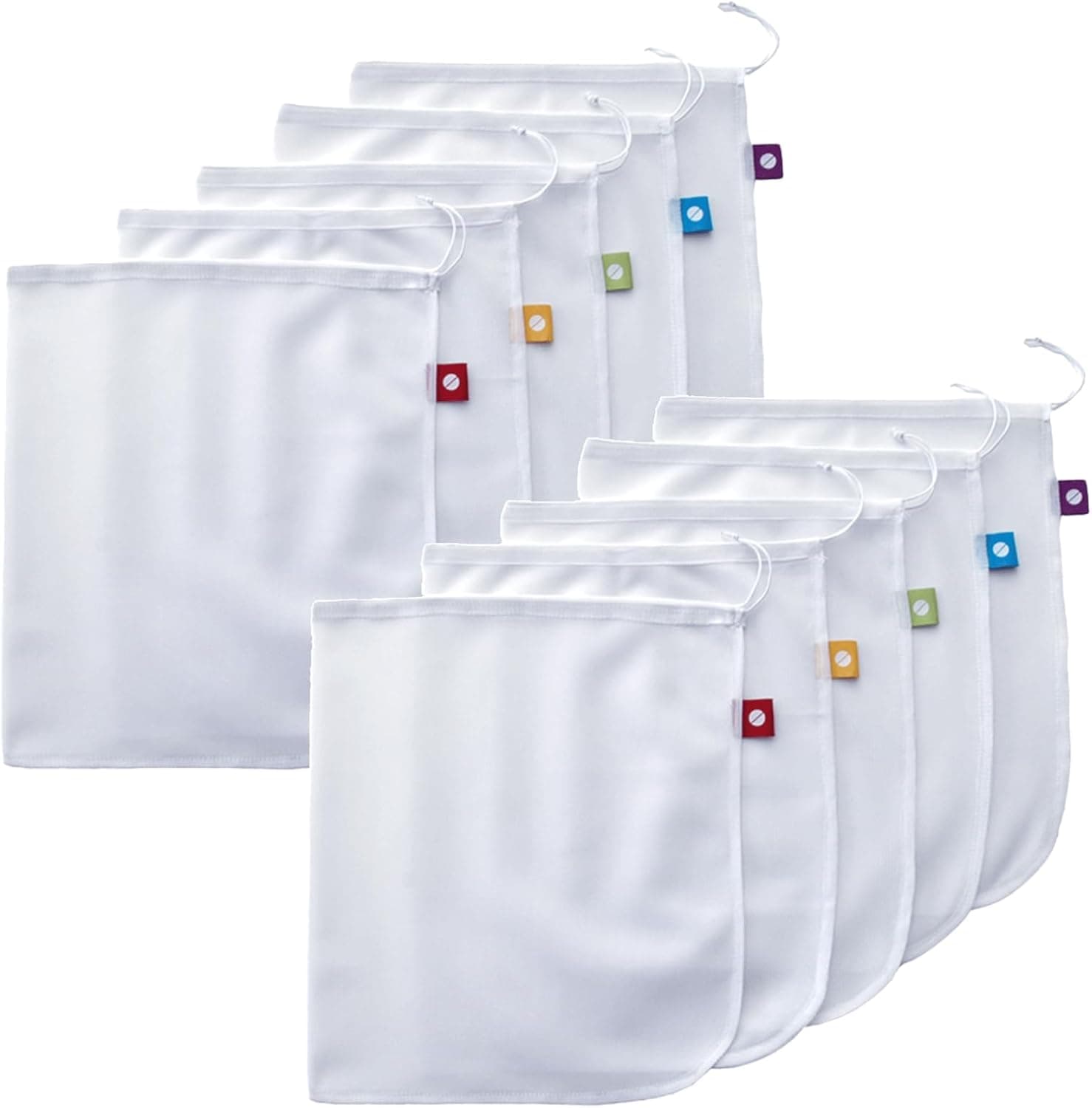 Flip and Tumble Reusable Produce Bags, Washable Mesh, Set of 10