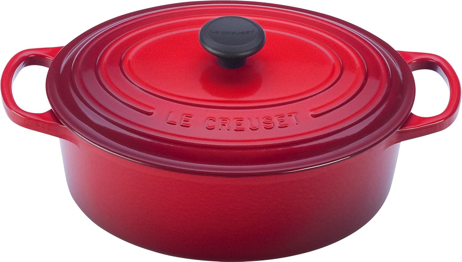 Le Creuset Enameled Cast Iron Signature Oval Dutch Oven, 5 qt., Cerise