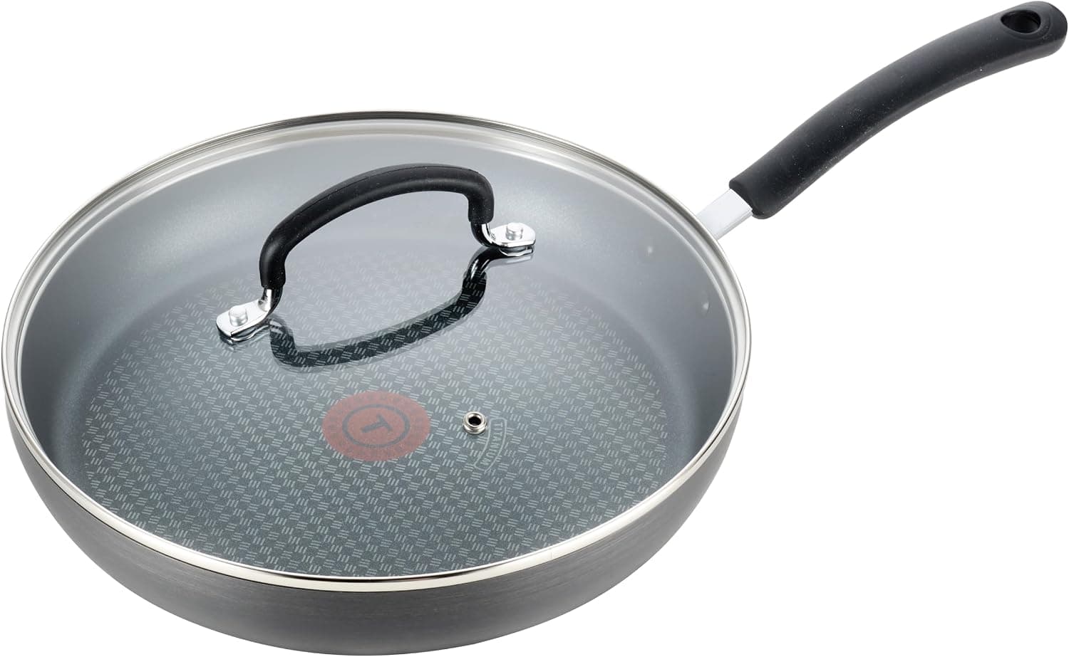 T-Fal Ultimate Hard Anodized Nonstick Fry Pan with Lid 12 Inch, Onyx
