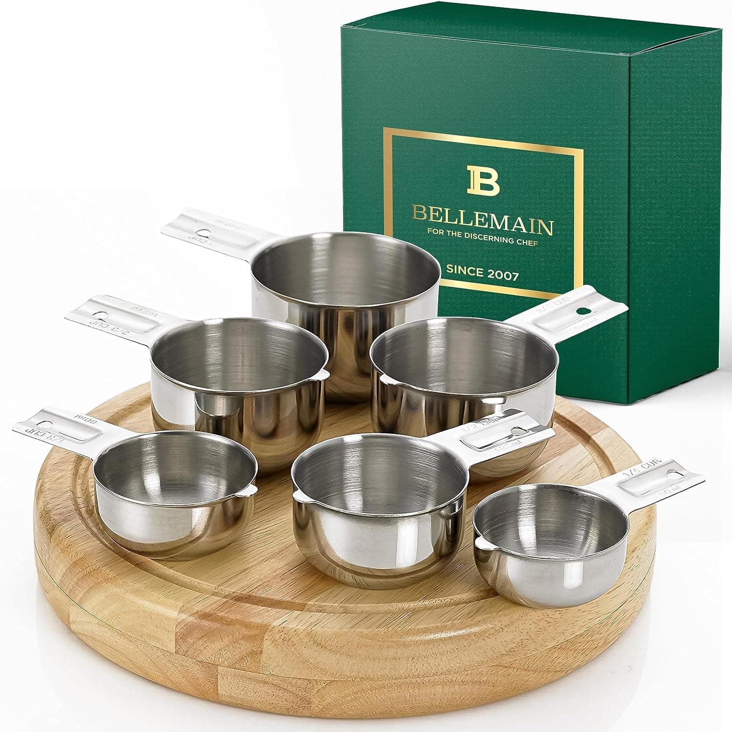 Bellemain One-Piece Stainless Steel Measuring Cups Set of 6