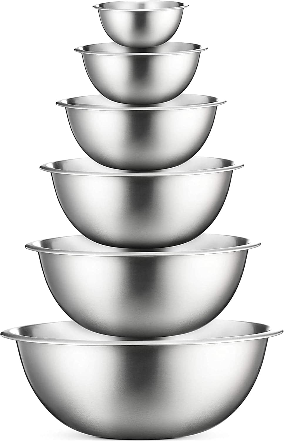 FineDine Stainless Steel Mixing Bowls Set, 6 Piece, Nesting
