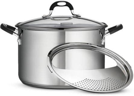 Tramontina 8-Quart Gourmet Covered Stock Pot with Lock and Drain