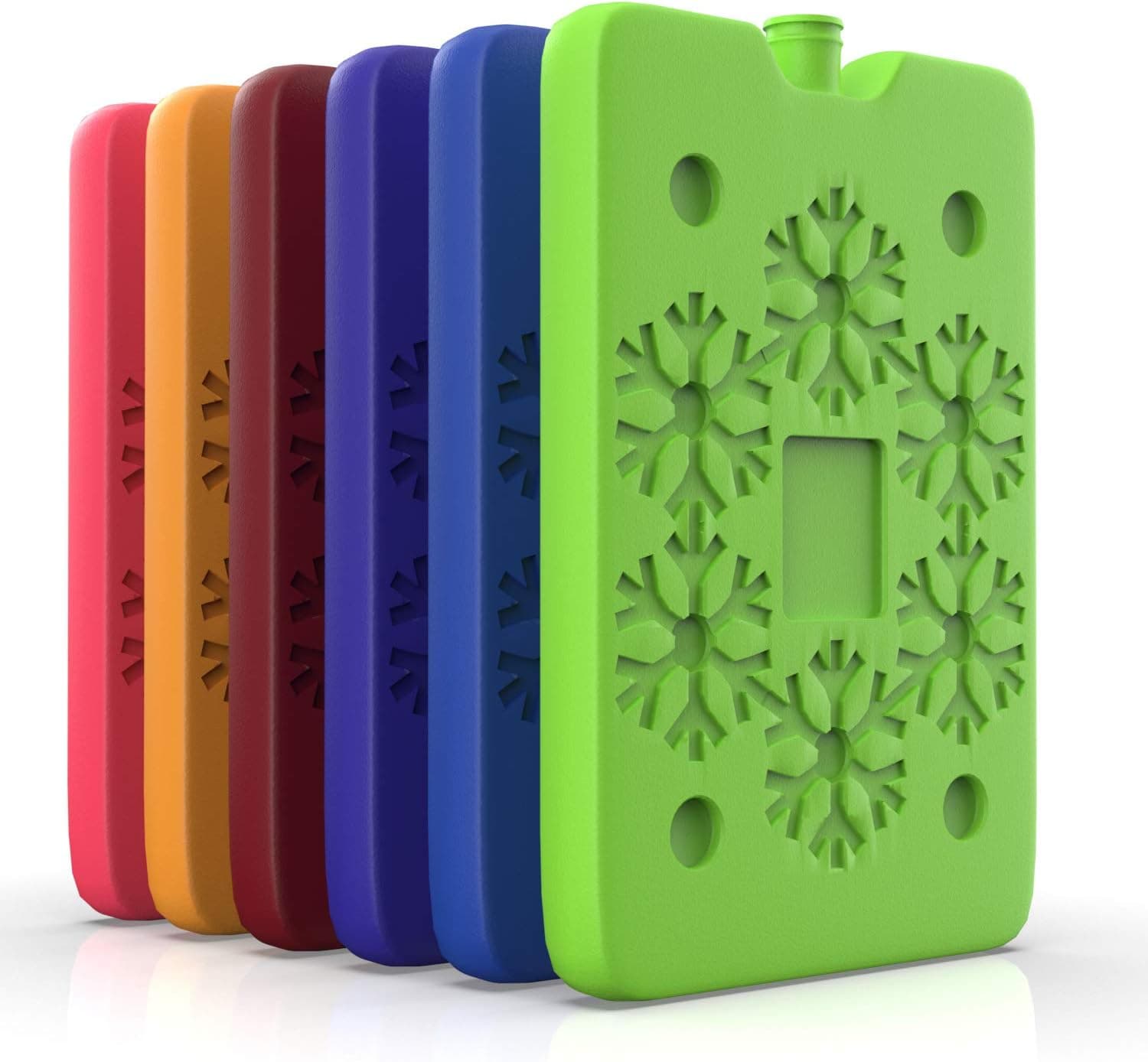TrekProof Multicolor Lunch Bag Ice Packs - 6-Piece Set, Reusable Eco-Friendly Compact