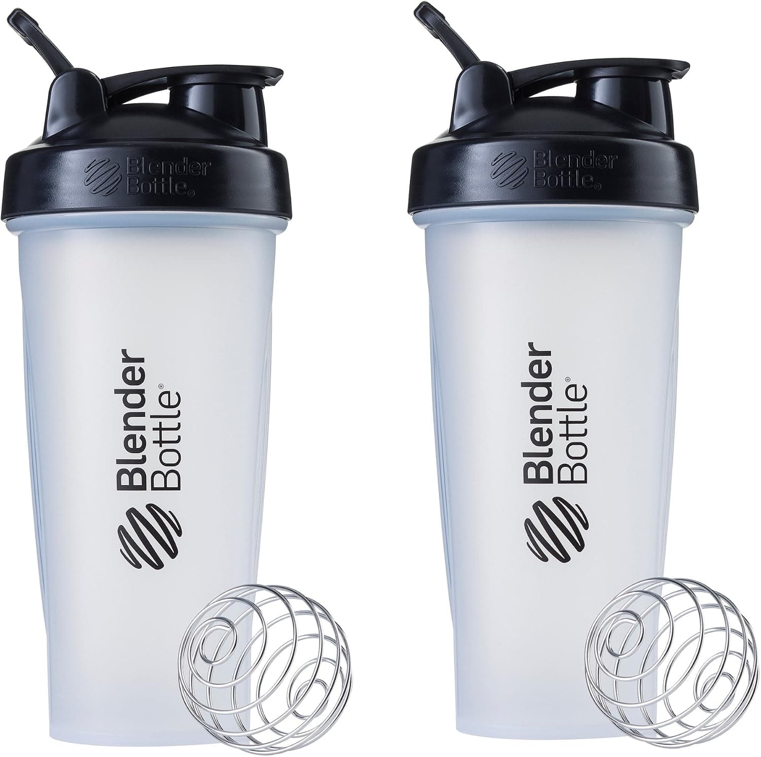 BlenderBottle Classic Shaker Bottle 28oz - Clear/Black (Pack of 2)