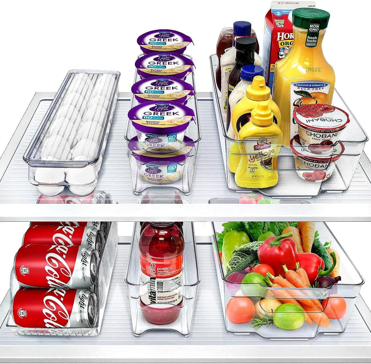 Sorbus Fridge and Freezer Bins Refrigerator Organizer Stackable