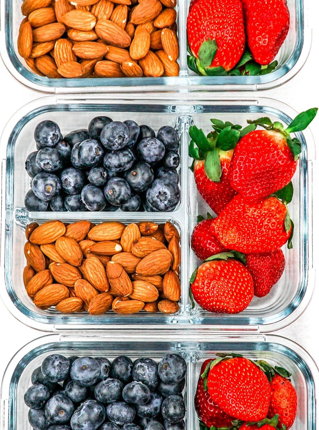 Glass Meal Prep Containers 3-Compartment Divided, 3-Pack