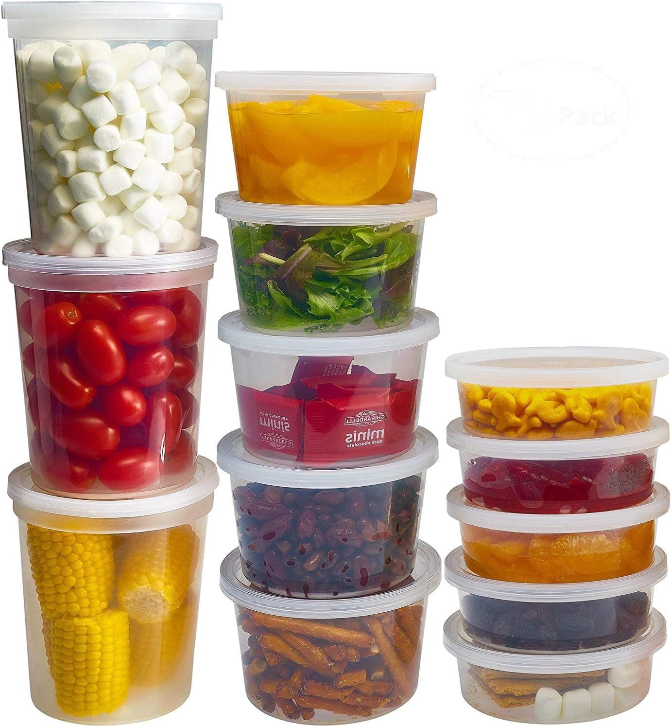 DuraHome Food Storage Freezer Deli Cups 8/16/32oz, 44 Sets