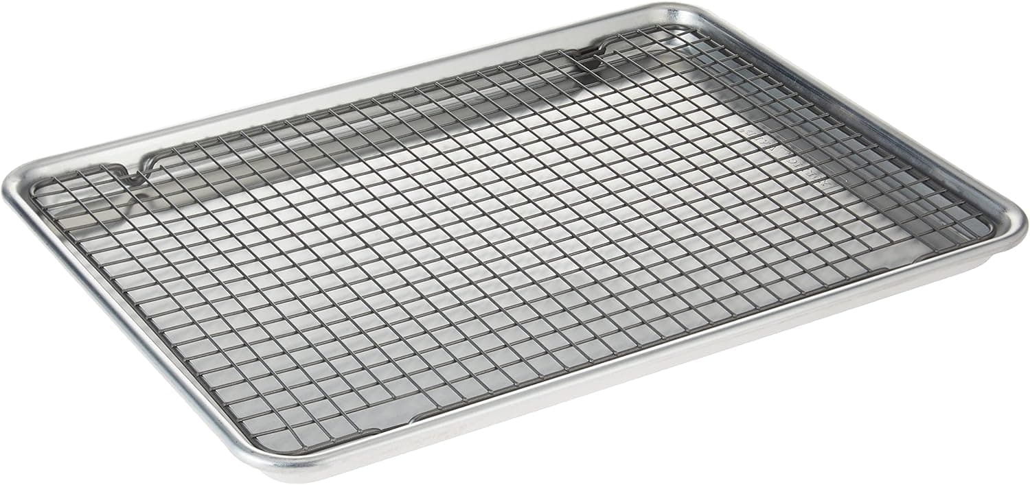 Nordic Ware Half Sheet with Oven Safe Nonstick Grid, 2-Piece Set
