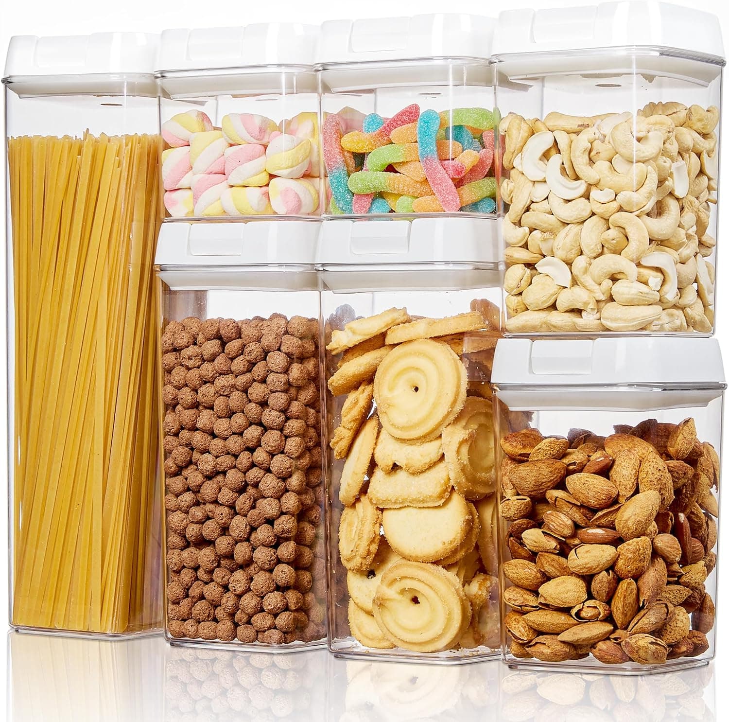 Vtopmart Airtight Food Storage Containers 7 Pieces Easy Lock White