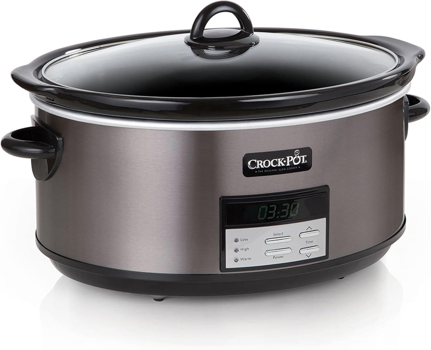 Crock-Pot Large 8-Quart Programmable Slow Cooker, Black Stainless Steel