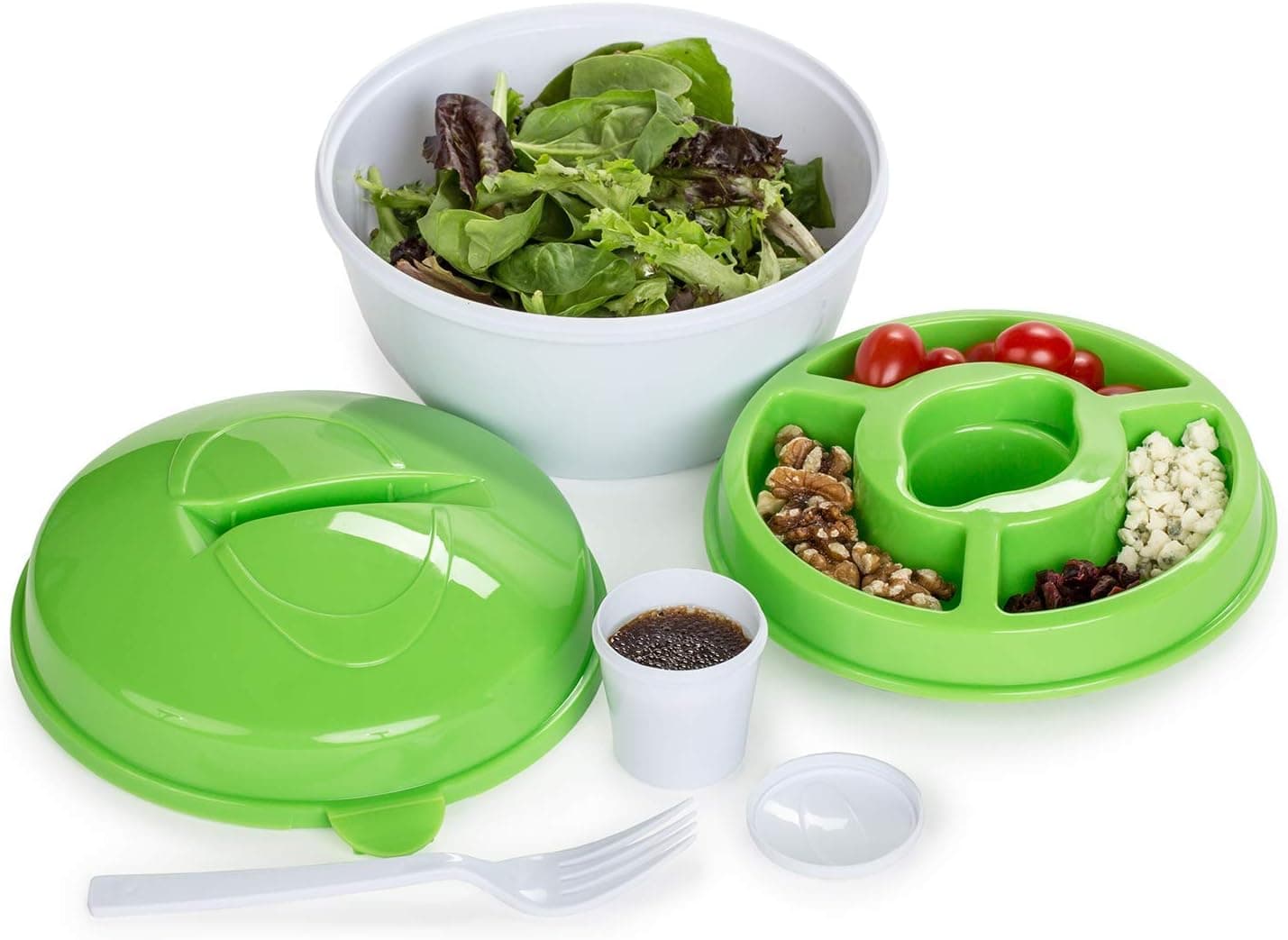 All in One Salad To-Go Container with Dressing Compartment & Fork