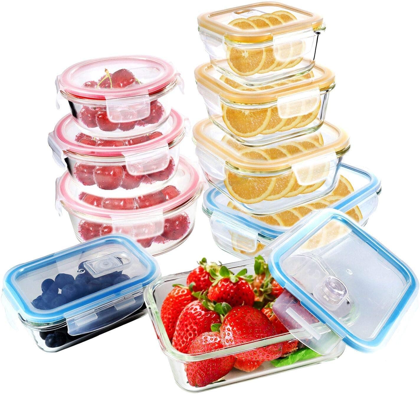 [18 Pieces] Glass Meal Prep Containers with Lids