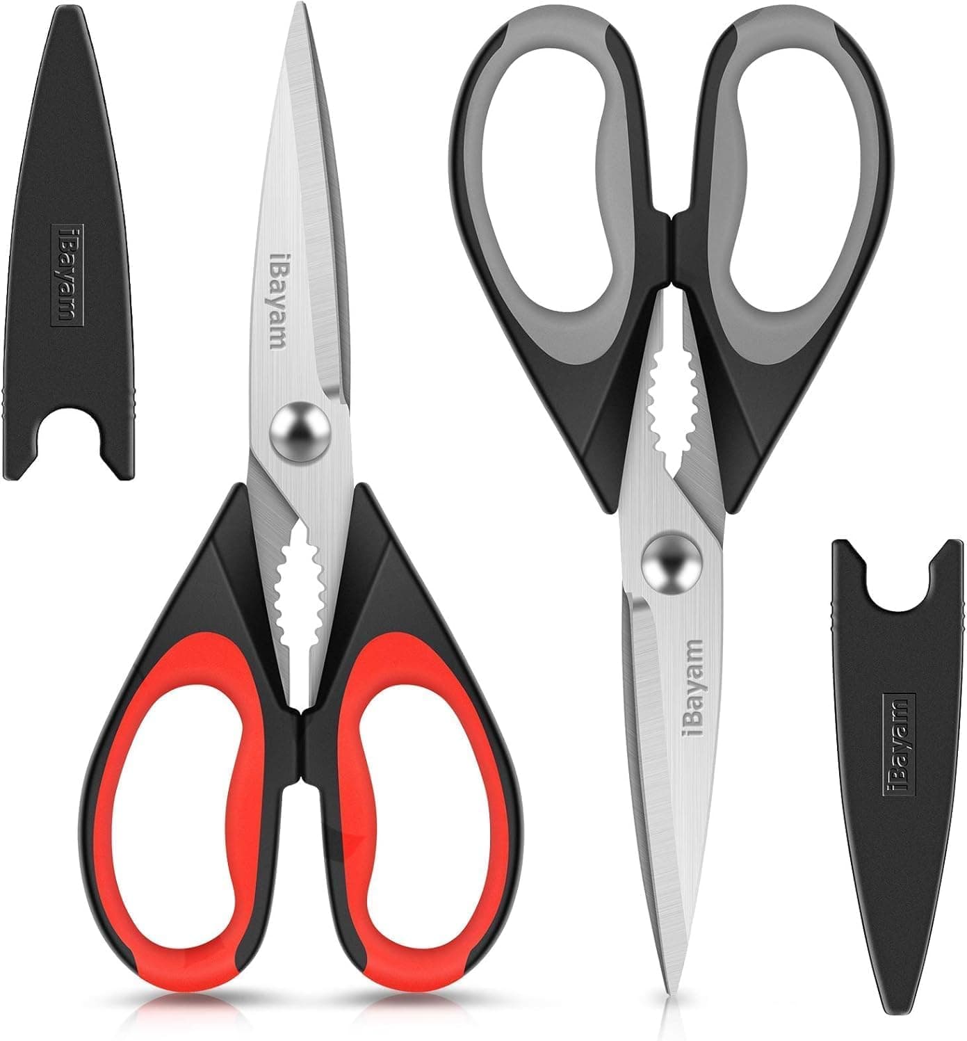 iBayam Kitchen Scissors Heavy Duty 2-Pack with Sheath