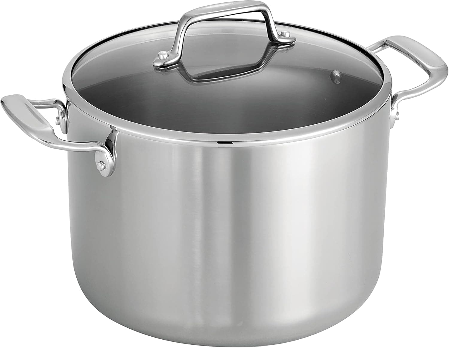 Tramontina Tri-Ply Clad Stainless Steel 8-Quart Stock Pot with Glass Lid