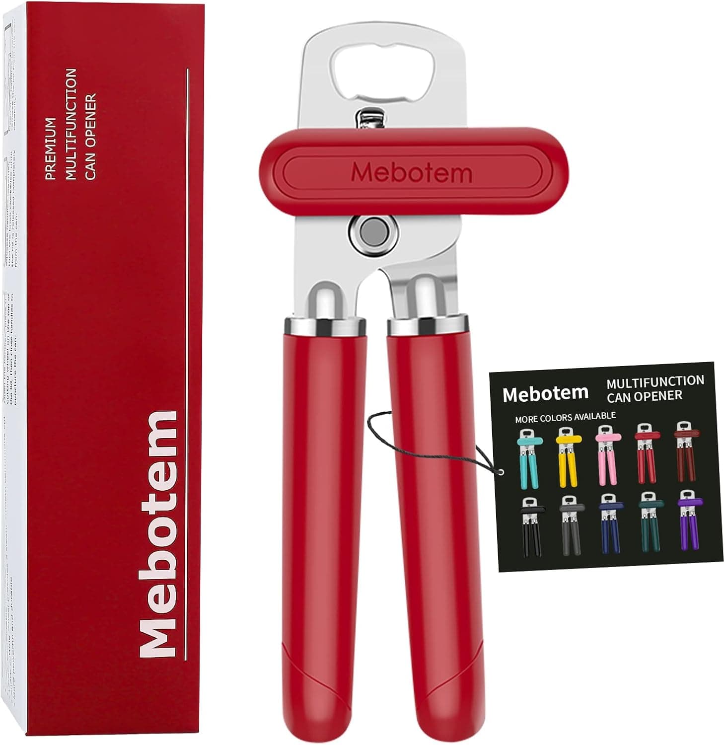 Mebotem Can Opener Manual Handheld Smooth Edge Stainless Steel