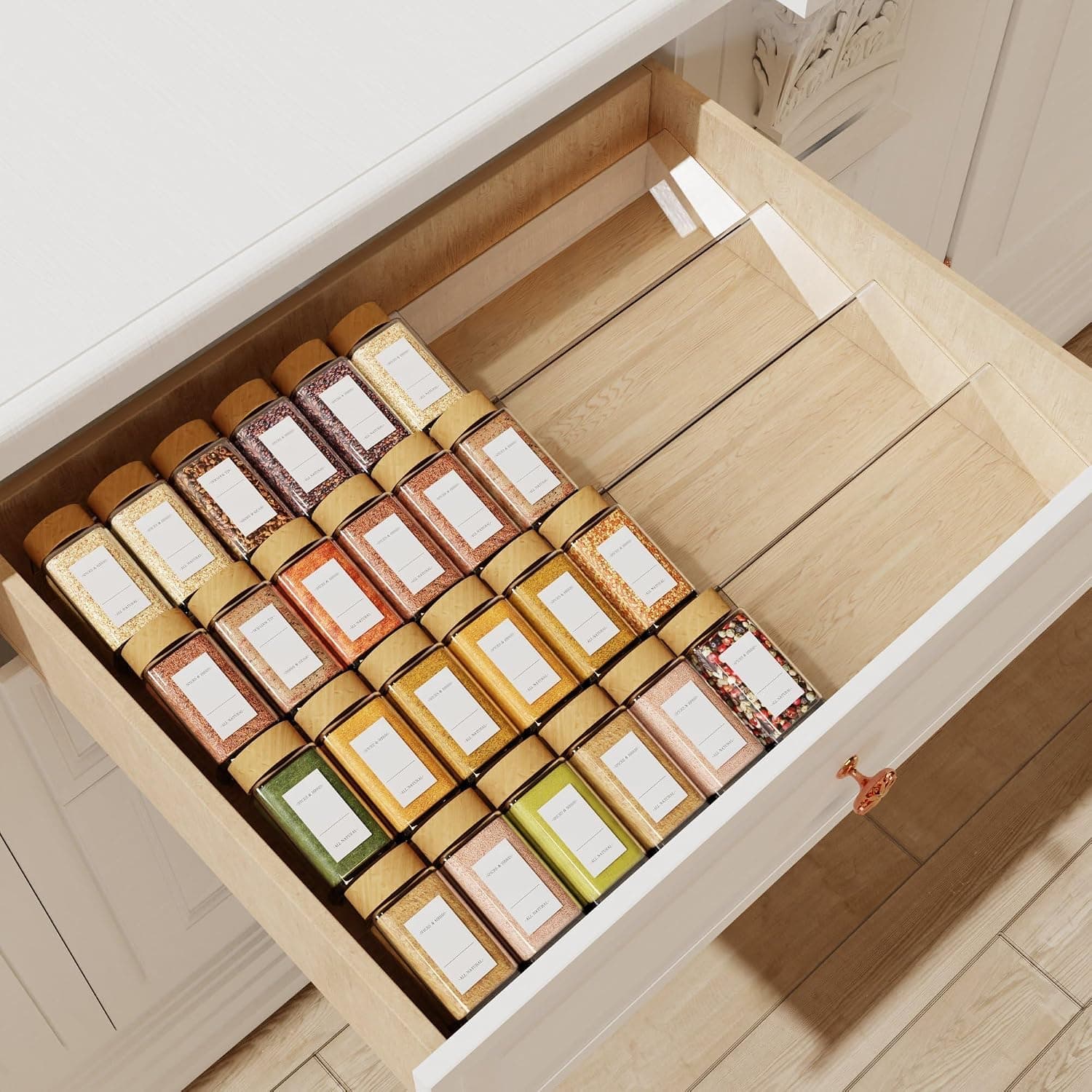 Jadehom Spice Drawer Organizer 4 Tier Clear Acrylic Expandable