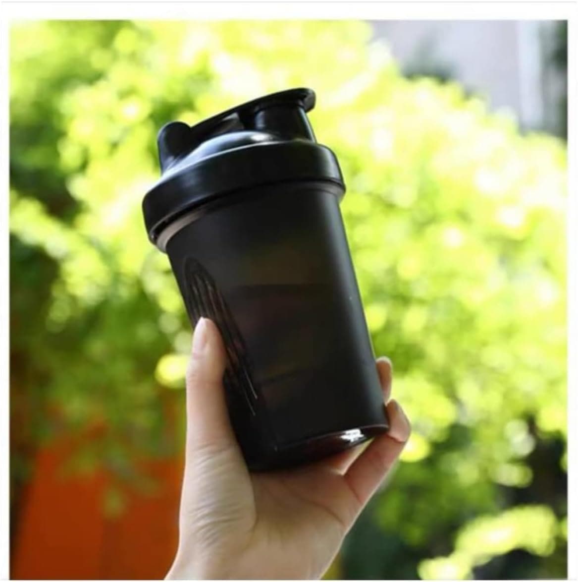 Protein Shaker Bottle Blender - BPA-Free Classic Loop Top with Whisk Ball, 16oz, Black