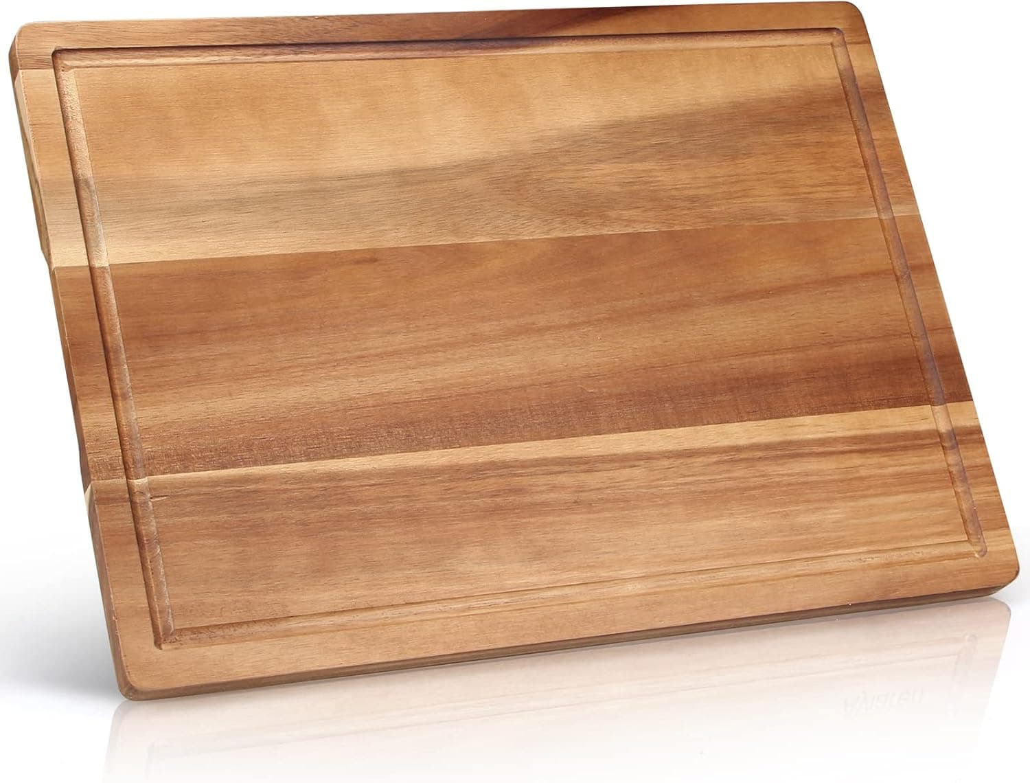 17" Solid Acacia Wood Cutting Board with Juice Groove