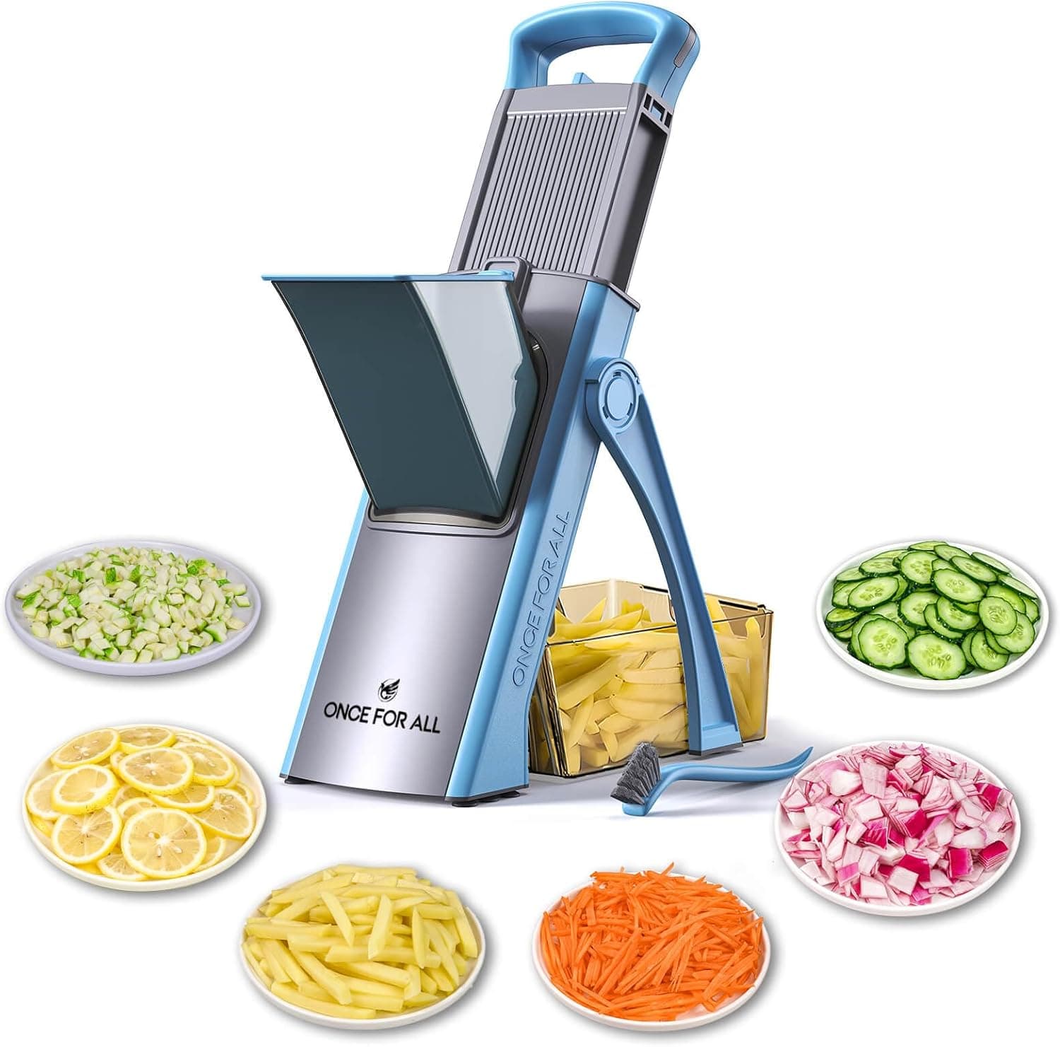 ONCE FOR ALL Upgrade Safe Mandoline Slicer Plus, 0.1-8mm Adjustable