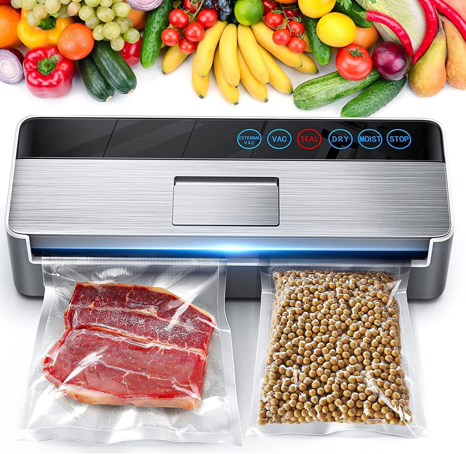 Vacuum Sealer Machine Full Automatic 95Kpa - Dry & Moist Modes, LED Indicator, Lab Tested