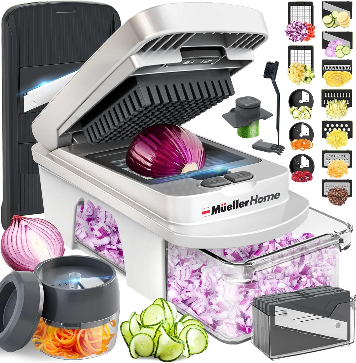 Mueller Pro-Series All-in-One 12 Blade Mandoline Slicer with Container