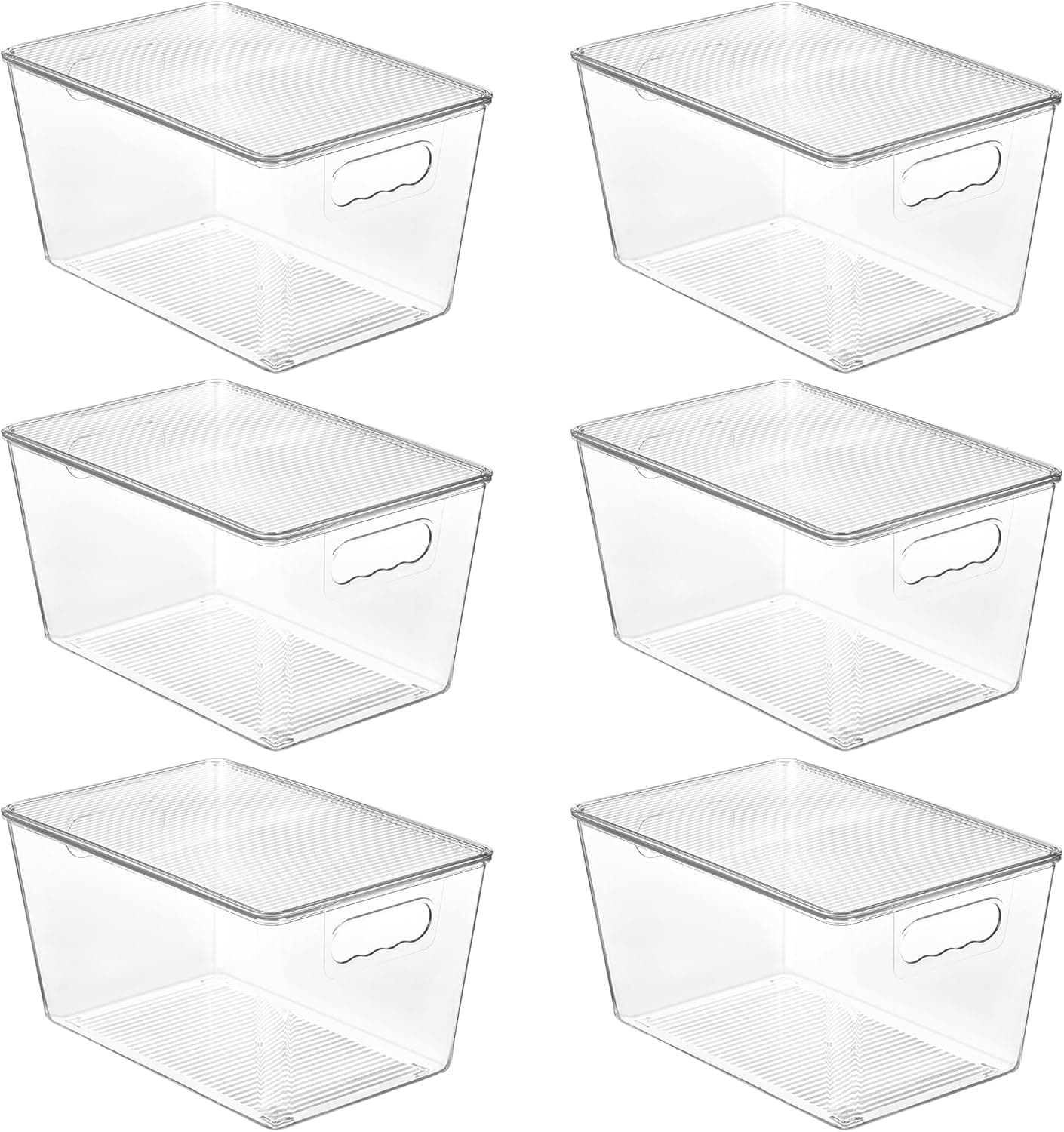Vtopmart 6 Pack Clear Stackable Storage Bins with Lids Large