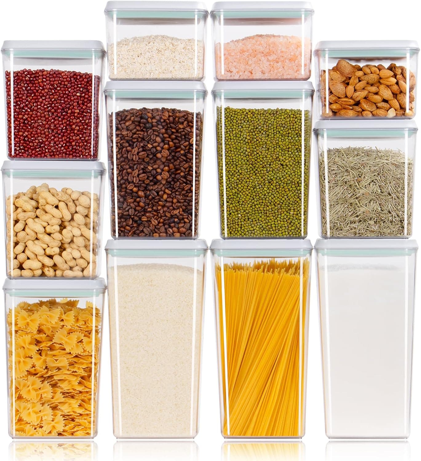 Uamector Airtight Food Storage Containers, Top Pop One Button, 12 pack