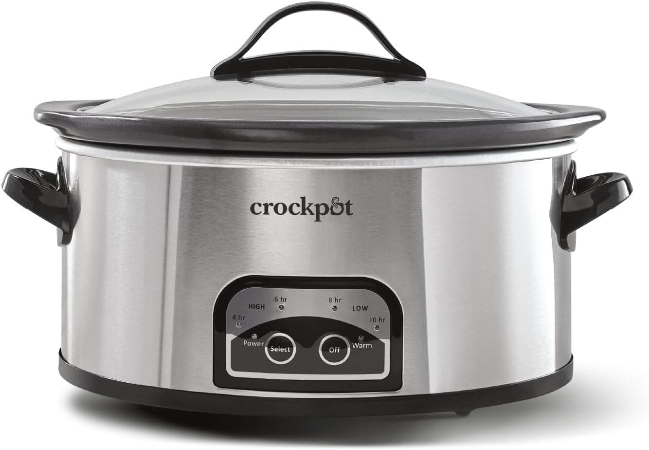 Crock-Pot 6 Quart Programmable Slow Cooker with Timer, Stainless Steel