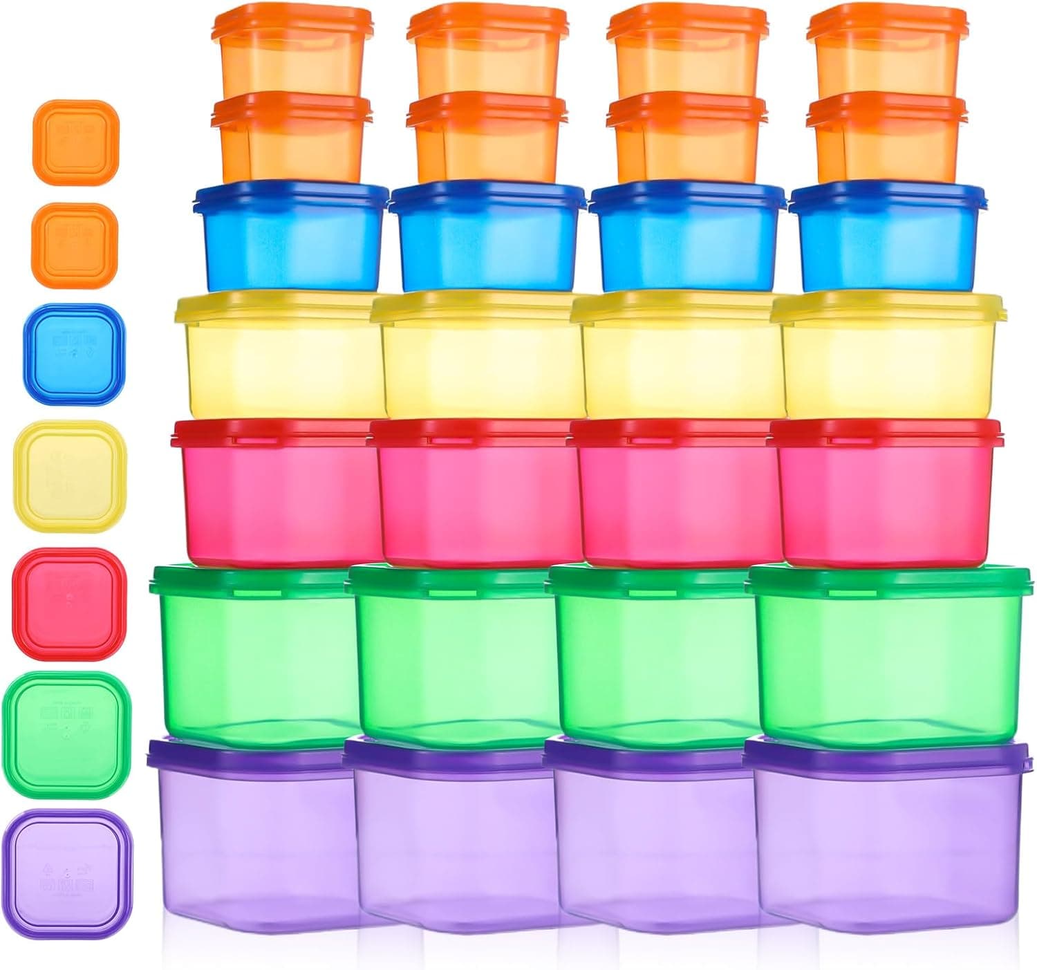 28 Pcs Portion Control Container Kit, 21 Day Fix Multicolor
