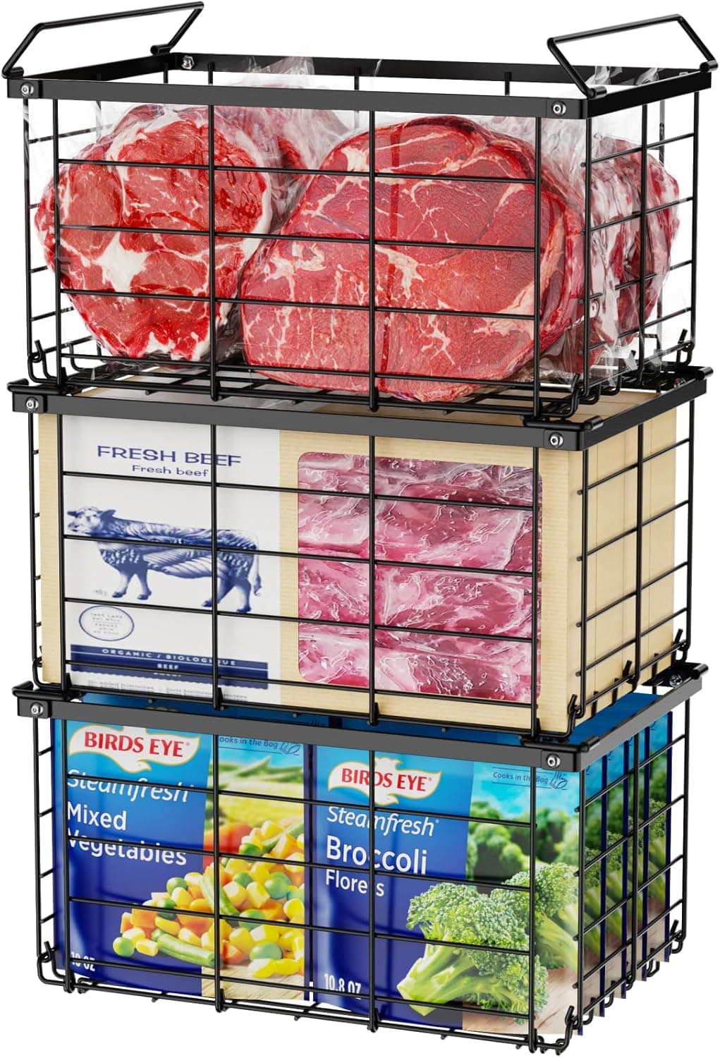 iSPECLE Freezer Organizer Bins Stackable