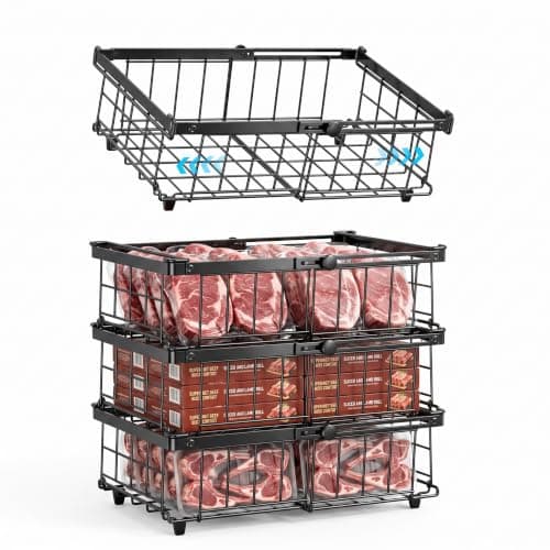 Hofususer Freezer Organizer Bins, 4-Pack for Chest Freezers