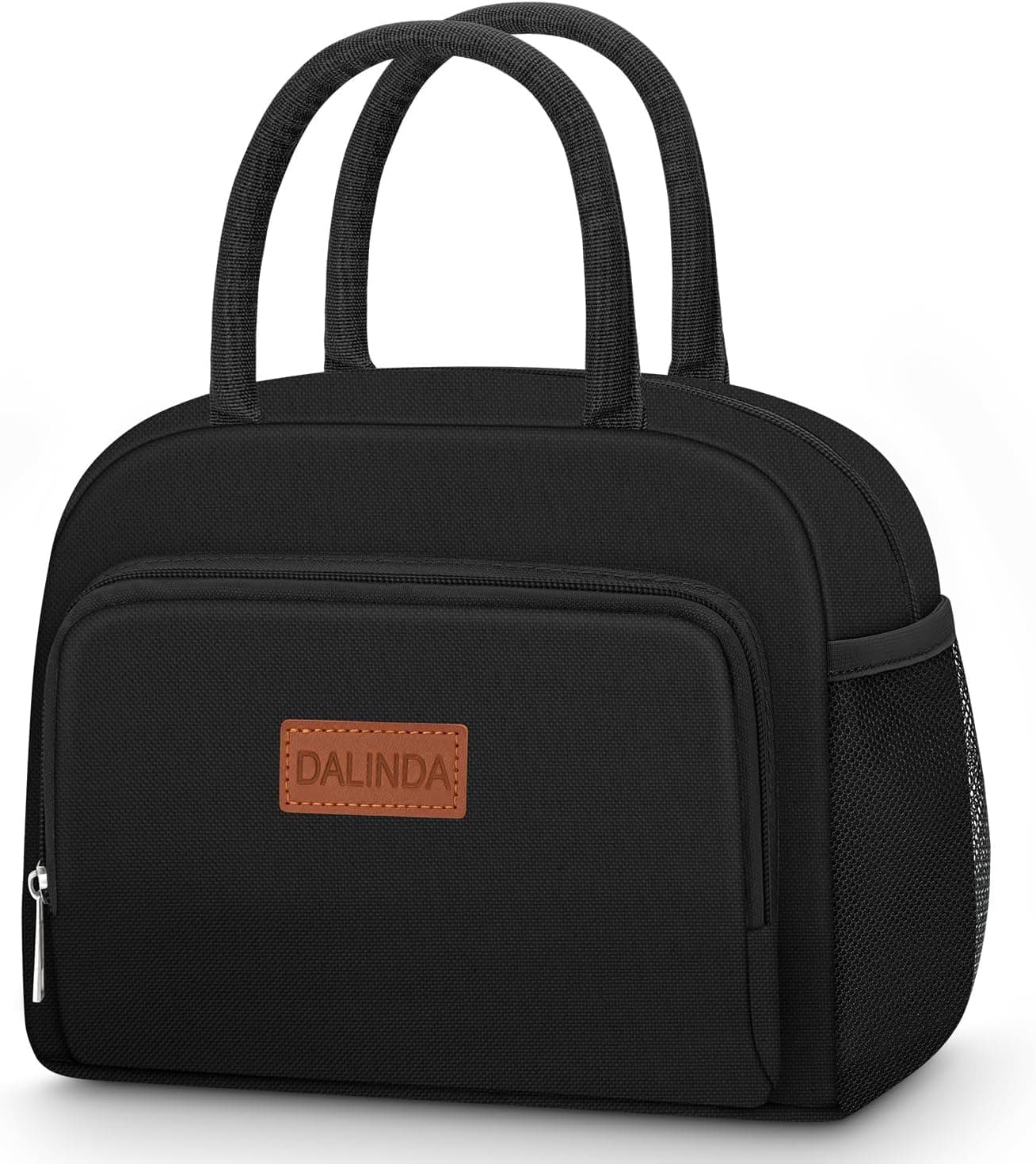 DALINDA Lunch Bag for Women Men - Reusable Insulated Water-Resistant Cooler Tote, Large Capacity, Black