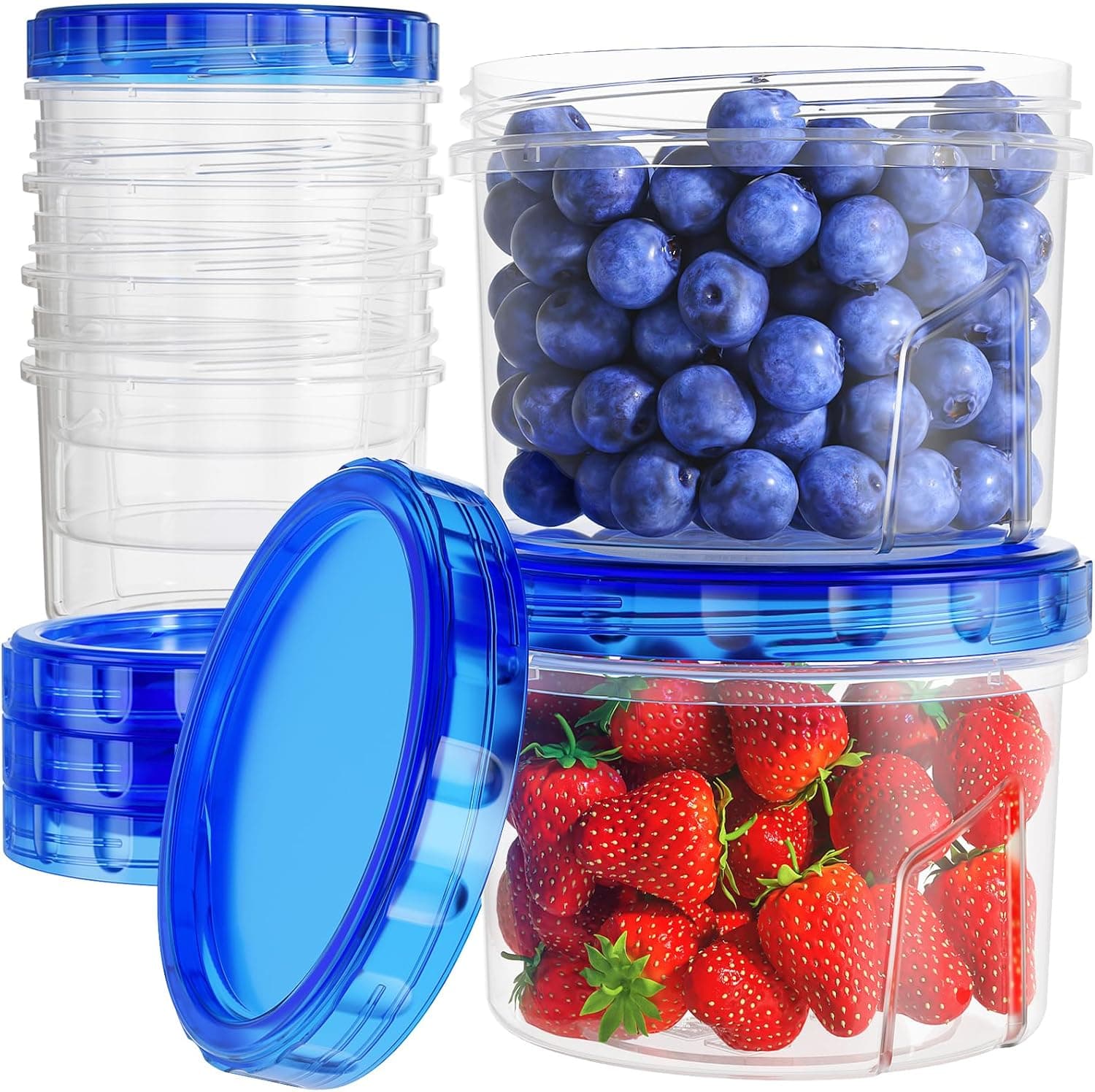 Freezer Storage Containers 6 Pack 16oz Airtight Twist Top